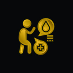 Allergy gold plated metalic icon or logo vector