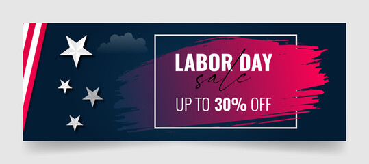 Labor day facebook cover page timeline | sale web ad banner template