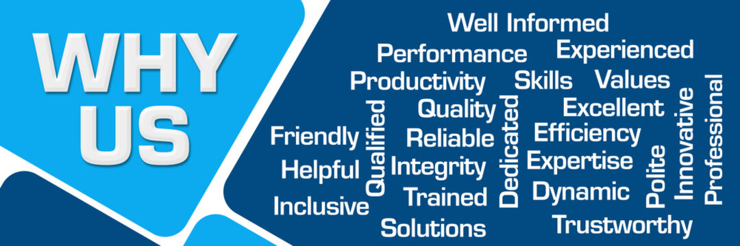 Why Us Word Cloud Green Grey Horizontal 