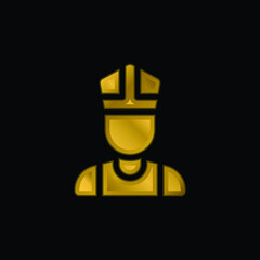 Bishop gold plated metalic icon or logo vector
