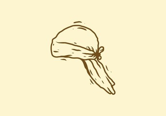 Brown line art drawing of durag