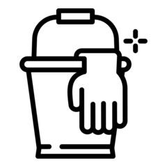 Cleaner bucket icon. Outline cleaner bucket vector icon for web design isolated on white background