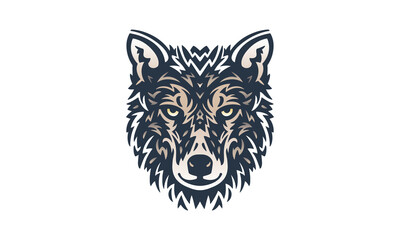 wolf vector logo design illustration for white background