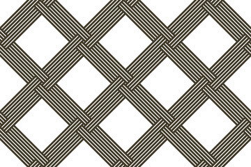 Lattice geometric seamless pattern vector design, trendy retro style minimal grid tiling, monochrome net linear art.