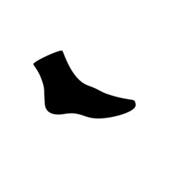 The silhouette of a man's leg is black on a white background.