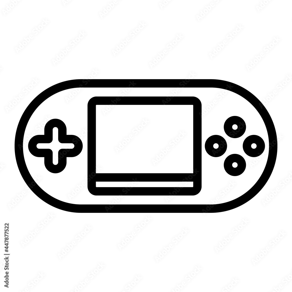 Poster portable game console joystick icon. outline portable game console joystick vector icon for web desi