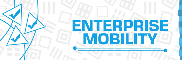 Enterprise Mobility Tick Marks Blue Curves Triangles Horizontal 