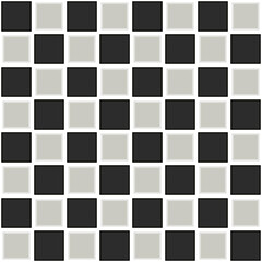 Checkered board wallpaper. Vector tiles in gray and black colors. Independet cells chessboard.