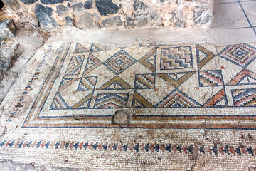 Mosaic floor at Hamat Tiberias National Park in Israel
