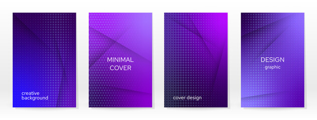 Fototapeta premium Minimal Poster. Pastel Soft. Blue Gradient Set.