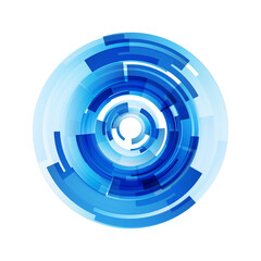 Abstract blue glowing circle on white background