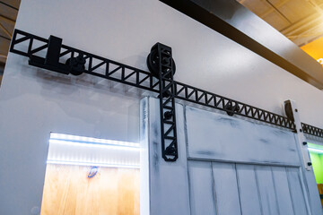 Accessories of sliding system in LOFT style. Sliding system for hanging doors