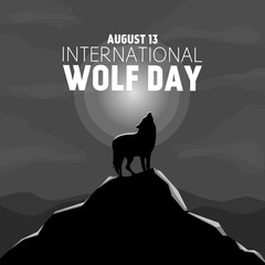 Illustration international wolf day theme. Vector illustration. 