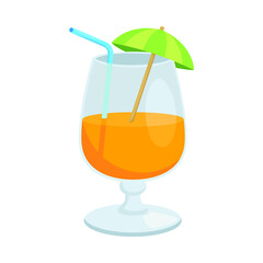 Cocktail Sign Emoji Icon Illustration. Tropical Drink Vector Symbol Emoticon Design Clip Art Sign Comic Style.