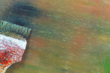abstract colored creative background - rough linen canvas unevenly covered with multi-colored...