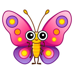 Obraz premium Funny character butterfly in a cartoon style