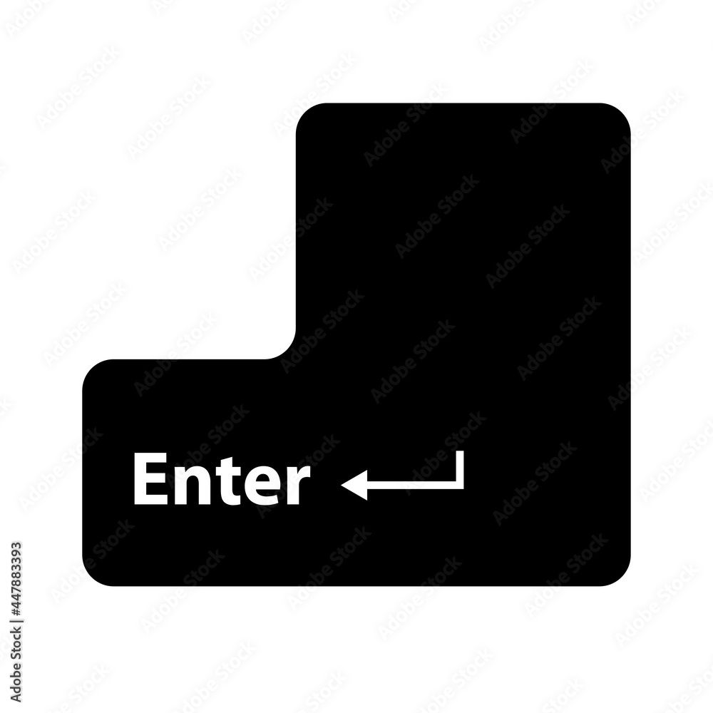 Poster enter button on white background. enter sign. enter keyboard key button. flat style.
