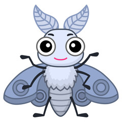Funny character moth in a cartoon style