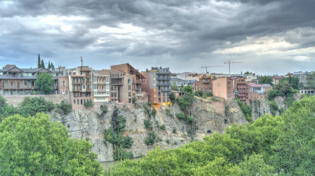 Tbilisi Old Town at dusk, HDR Image