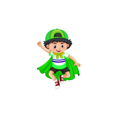 flat character kids jumping on white background