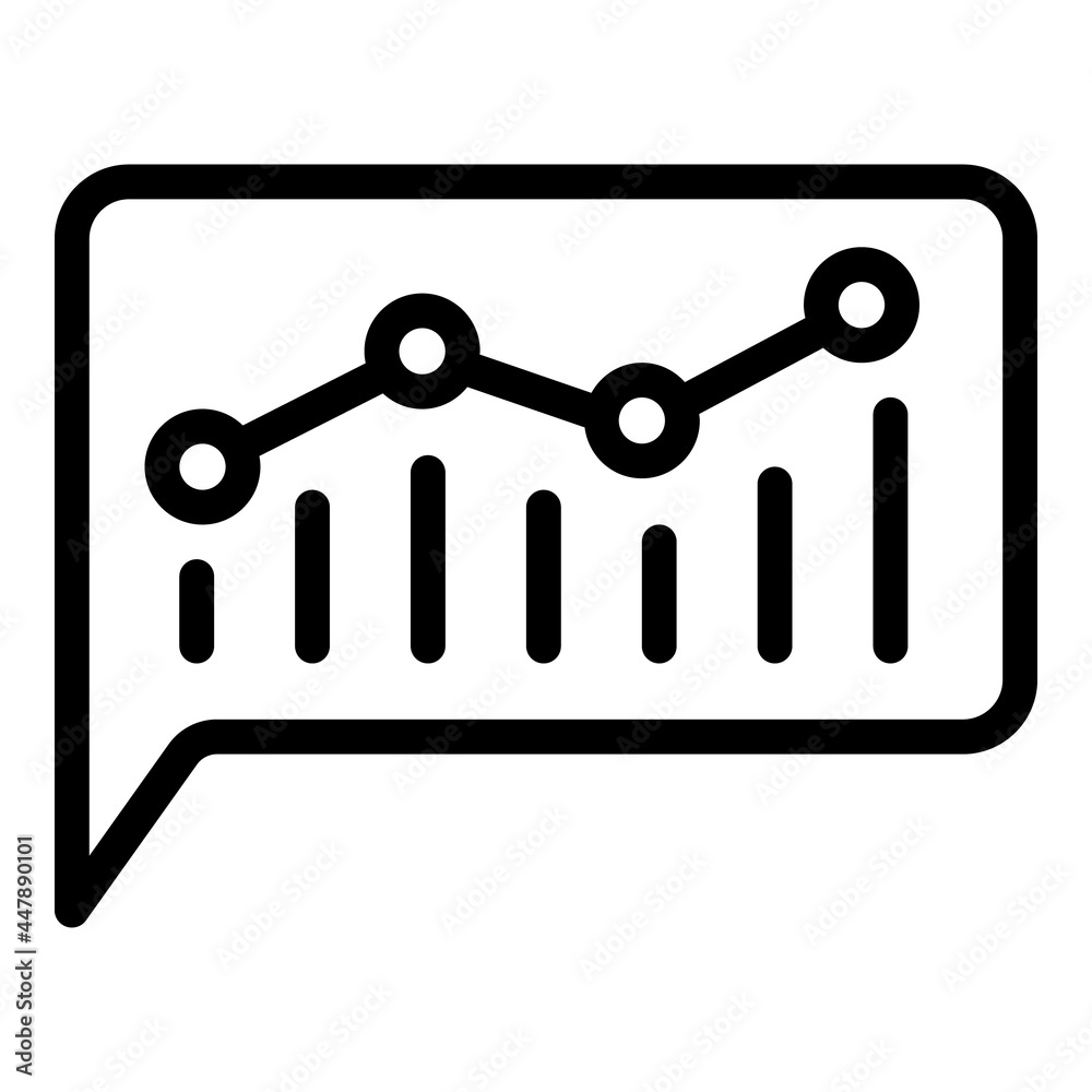 Poster chart chatbot icon. outline chart chatbot vector icon for web design isolated on white background