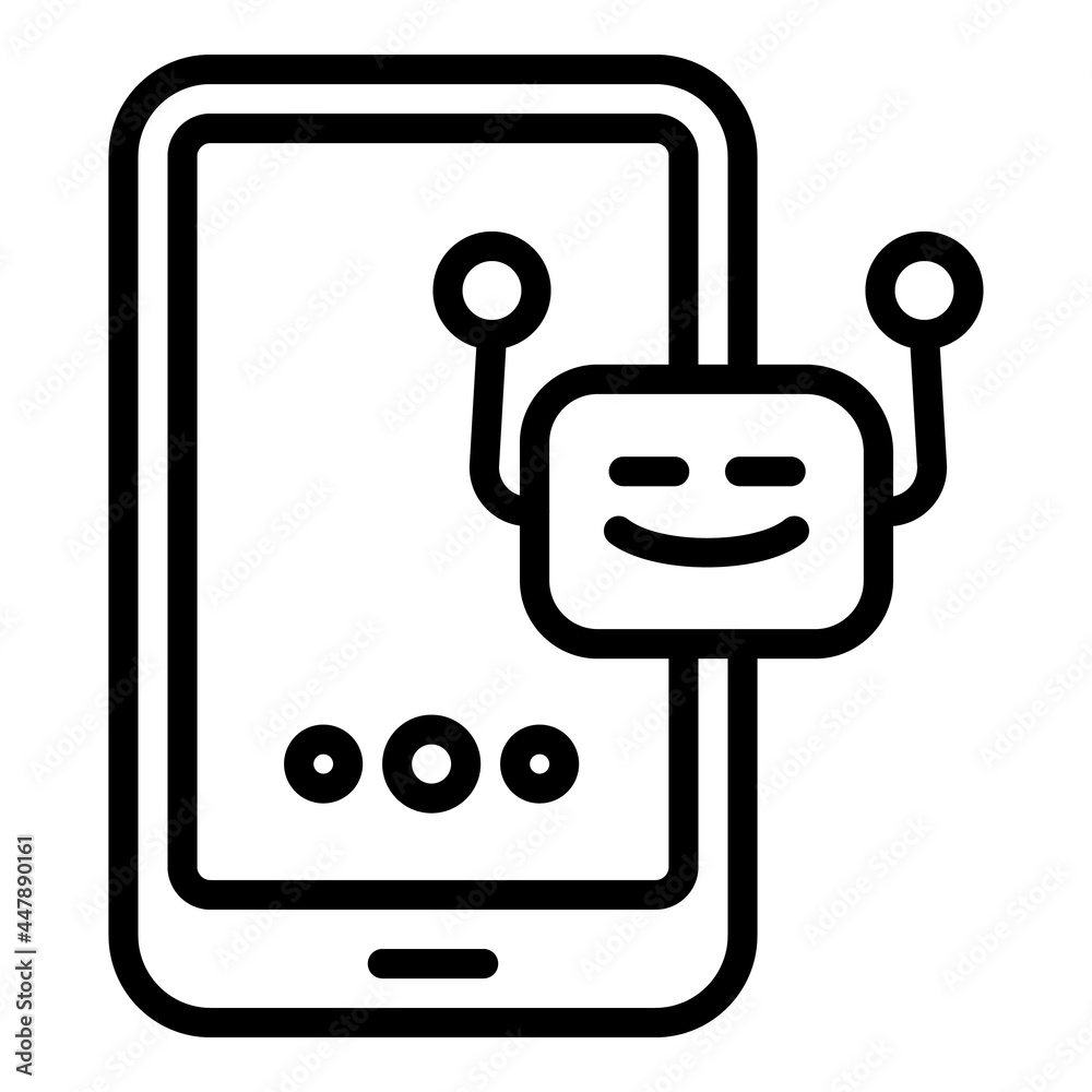 Poster notification chatbot icon. outline notification chatbot vector icon for web design isolated on white