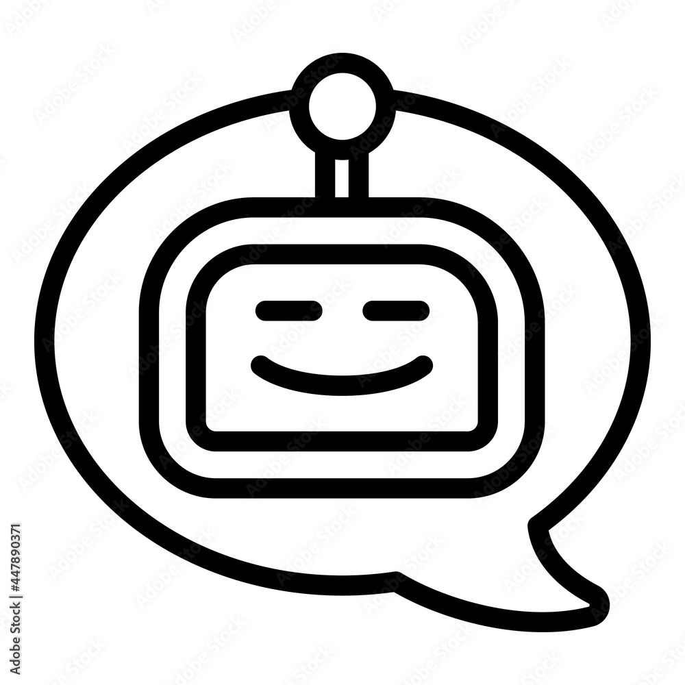 Poster robot chatbot icon. outline robot chatbot vector icon for web design isolated on white background