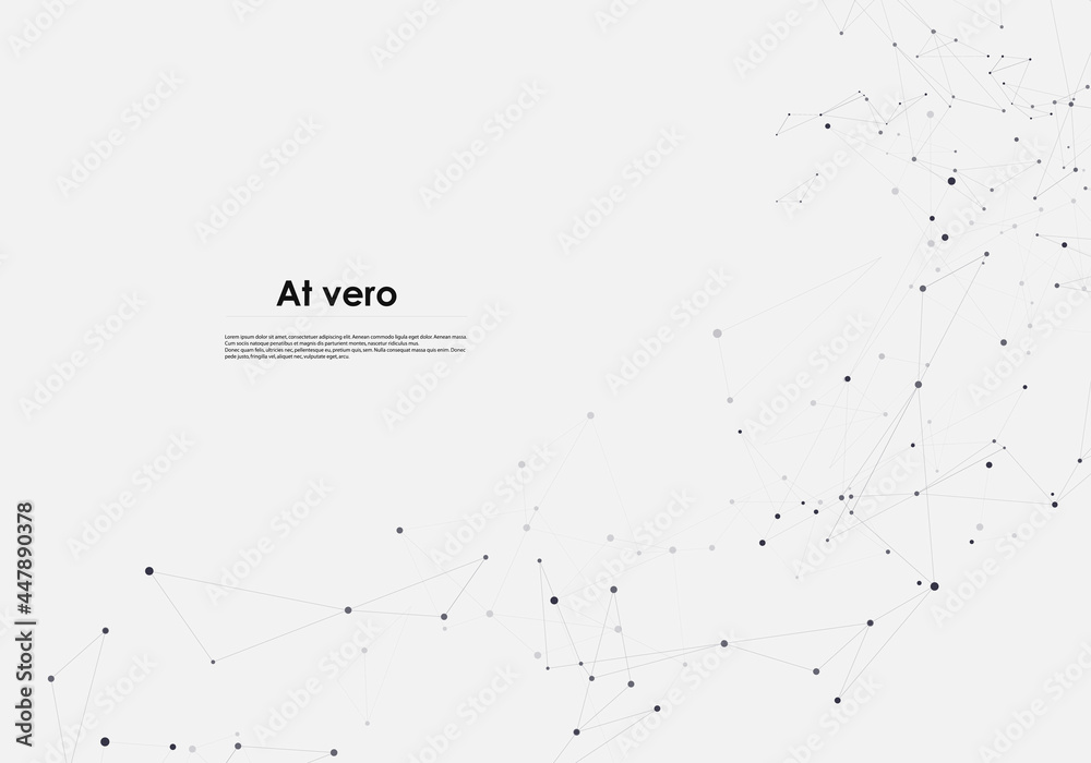 Poster Geometry connected line and dots. Simple technology and science graphic background. Abstract design