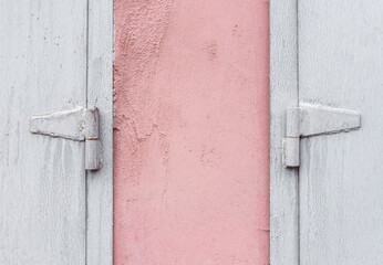 Metal gate and pink wall background wallpaper