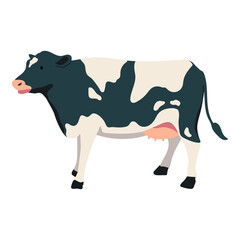 Cow vector illustration in flat style. Isolated on white background.