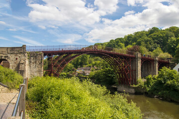 Fototapeta na wymiar Worlds first iron built bridge across the river severn.