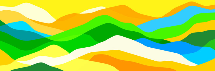 Multicolor mountains, translucent waves, abstract color glass shapes, modern background, vector design Illustration for you project