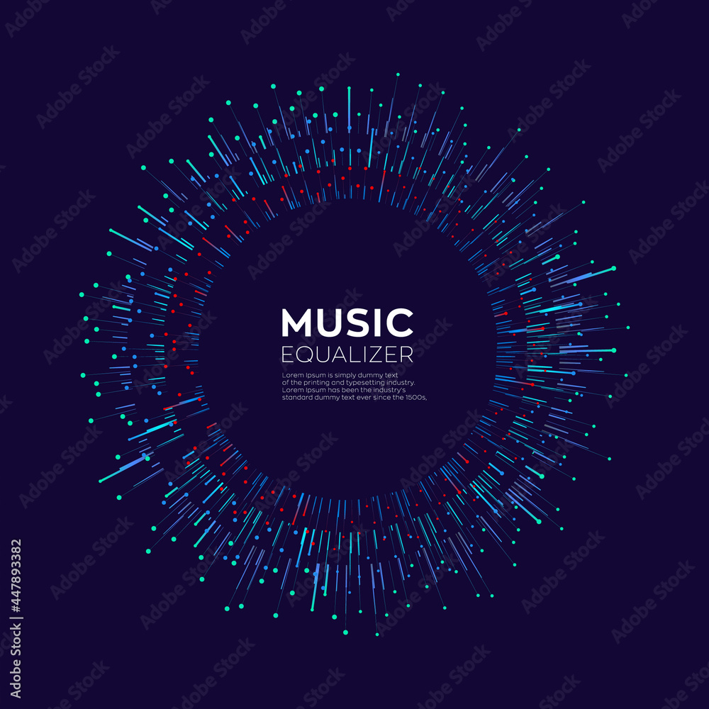 Poster vector sound wave. abstract colorful digital music equalizer. audio wave graph of frequency and spec