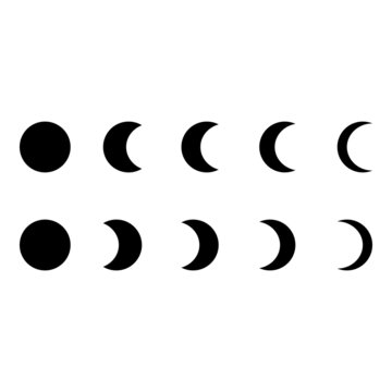 Moon phases icon on white background