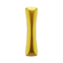 Inflatable letter I in golden color. Inflatable symbols of golden color for your design. 3d render.