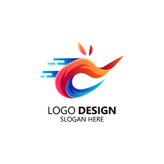 colorful and shiny logo for refrigeration logo design