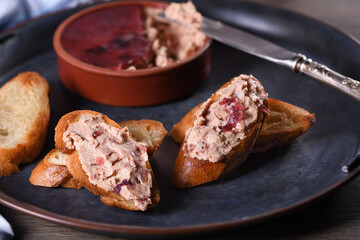 Chicken pate with cranberry jelly