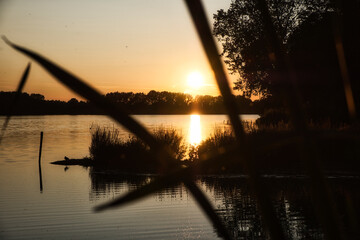 sunset over the river