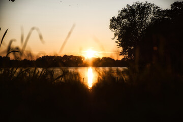 sunset on the lake