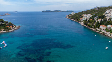 Fototapeta na wymiar Croatia view of the beautiful blue water ,Dubrovnik