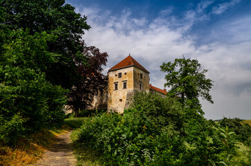 Fototapeta na wymiar Beautiful Svirzh castle in Lviv region, Ukraine