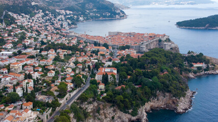 croatian coast and a city with a beach, old town