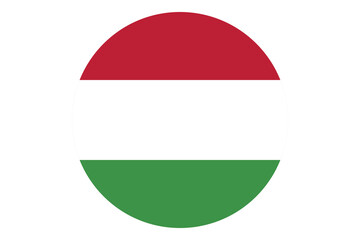 Circle flag vector of Hungary on white background.