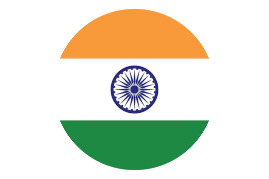 Circle flag vector of India on white background.