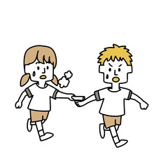 リレーのバトンを渡す女の子