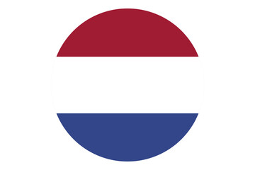 Circle flag vector of Netherlands on white background.