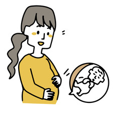 お腹の中の赤ちゃんが蹴っている様子