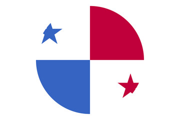 Circle flag vector of Panama on white background.