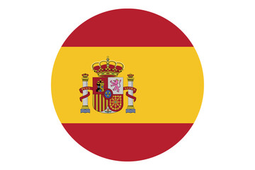 Obraz premium Circle flag vector of Spain on white background.