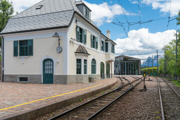Fototapeta na wymiar Italy Alto Adige Ritten railroad